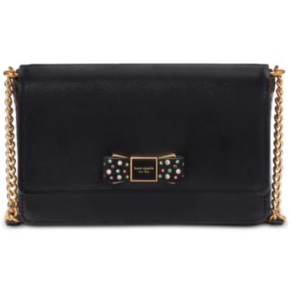 kate spade Handbags - EUC; Kate Spade Morgan Bedazzled Bow Patent Leather Flap Crossbody
